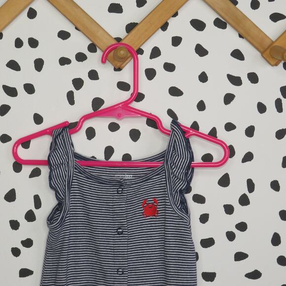 Simple Joys by Carter’s Blue Striped Sleeveless Baby Romper - Picture 2 of 7